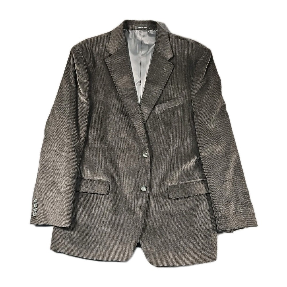 Chaps Corduroy Blazer Chevron Brown Sport‎ Coat Mens 44R 💯 Cotton 2-Button Vtg